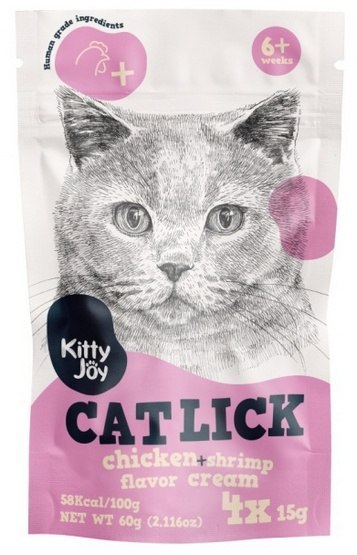 Kitty Joy Cat Lick Kurczak & Krewetki Cream 4x15g Kitty Joy Cat Lick Kurczak & Krewetki Cream 4x15g