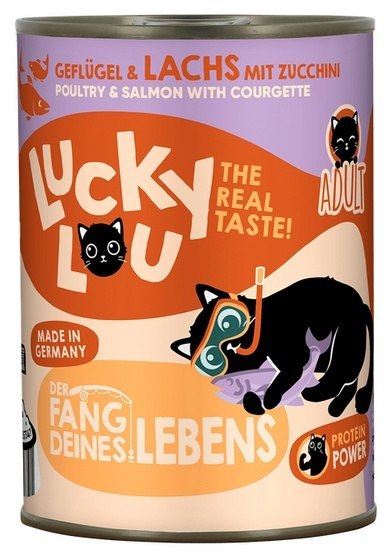 Lucky Lou Lifestage Adult Drób i łosoś puszka 400g Lucky Lou Lifestage Adult Drób i łosoś puszka 400g