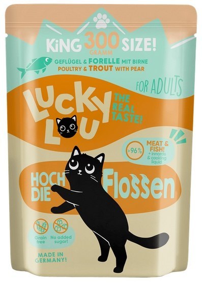 Lucky Lou Lifestage Adult Drób i pstrąg saszetka 300g Lucky Lou Lifestage Adult Drób i pstrąg saszetka 300g