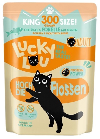 Lucky Lou Lifestage Adult Drób i pstrąg saszetka 300g Lucky Lou Lifestage Adult Drób i pstrąg saszetka 300g