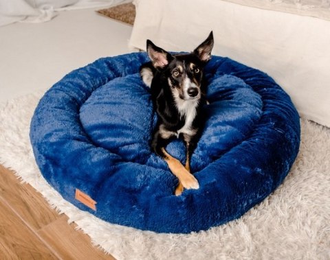 MIMIKO Pets Legowisko Shaggy okrągłe XXL 100cm chabrowe MIMIKO Pets Legowisko Shaggy okrągłe XXL 100cm chabrowe