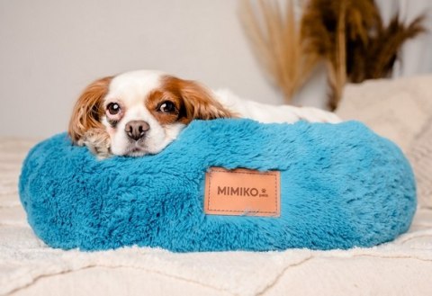 MIMIKO Pets Legowisko Shaggy okrągłe L 60cm turkusowe MIMIKO Pets Legowisko Shaggy okrągłe L 60cm turkusowe