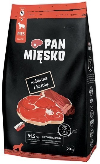 Pan Mięsko Karma sucha dla psa - wołowina i kozina chrupki M 20kg Pan Mięsko Karma sucha dla psa - wołowina i kozina chrupki M 20kg