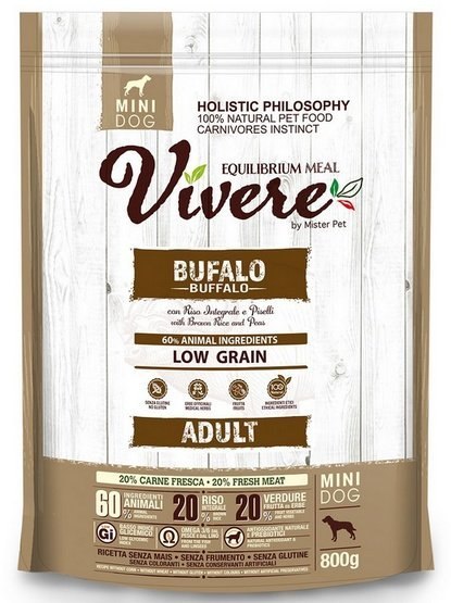 Vivere Dog Mini Adult Buffalo 800g [1 + 1 gratis]