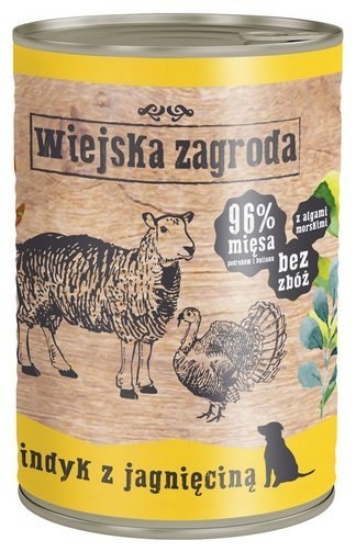 Wiejska Zagroda Indyk z jagnięciną puszka 400g Wiejska Zagroda Indyk z jagnięciną puszka 400g