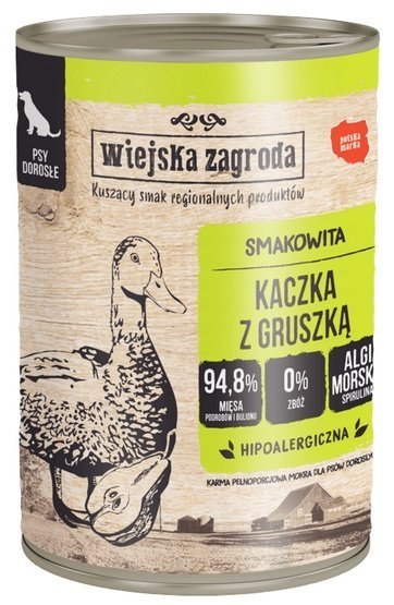 Wiejska Zagroda Kaczka z gruszką puszka 400g Wiejska Zagroda Kaczka z gruszką puszka 400g