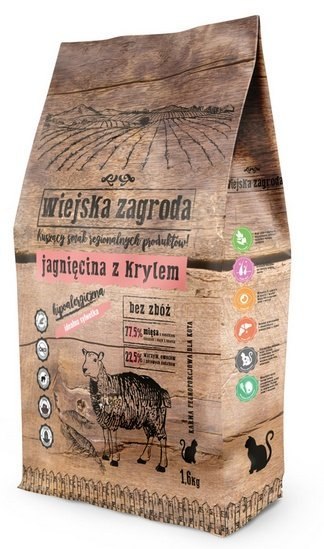 Wiejska Zagroda Kot - Jagnięcina z krylem 1,6kg Wiejska Zagroda Kot - Jagnięcina z krylem 1,6kg
