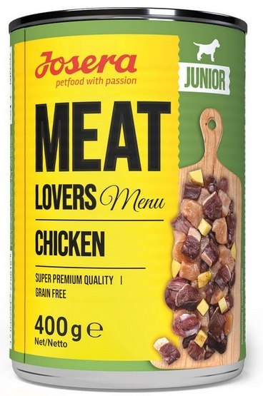 Josera Meat Lovers Menu Junior Kurczak puszka 400g Josera Meat Lovers Menu Junior Kurczak puszka 400g