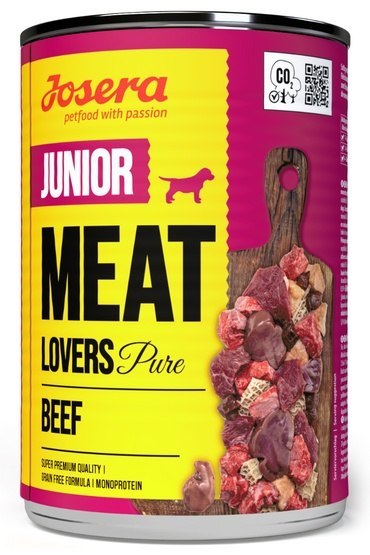 Josera Meat Lovers Pure Junior Wołowina puszka 400g Josera Meat Lovers Pure Junior Wołowina puszka 400g