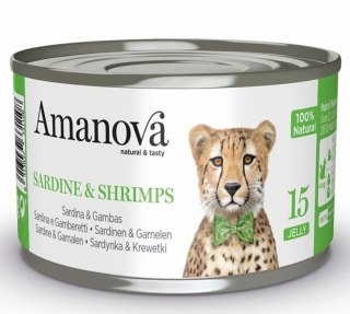Amanova Kot Sardine & Shrimps w galaretce puszka 70g