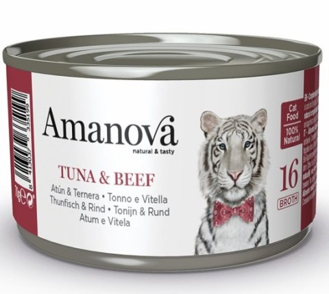 Amanova Kot Tuna & Beef w bulionie puszka 70g Amanova Kot Tuna & Beef w bulionie puszka 70g