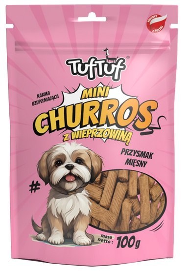 TUF TUF Mini Churros z wieprzowiną dla psa 100g TUF TUF Mini Churros z wieprzowiną dla psa 100g