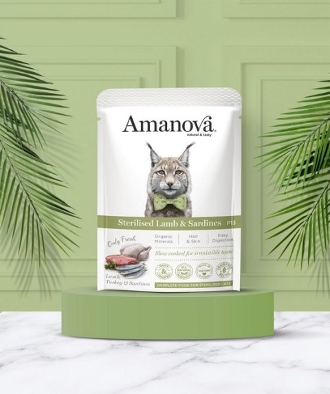 Amanova Kot Sterilised Lamb & Sardine saszetka 85g
