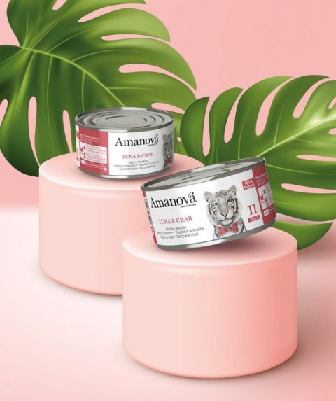Amanova Kot Tuna & Crab w galaretce puszka 70g Amanova Kot Tuna & Crab w galaretce puszka 70g