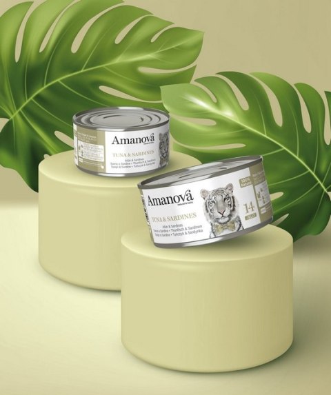 Amanova Kot Tuna & Sardines w galaretce puszka 70g Amanova Kot Tuna & Sardines w galaretce puszka 70g