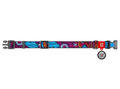 Collar WauDog Nylon Obroża nylonowa z QR-paszportem, plastikowy fastex, wzór LATO, 25mm/37-58cm Collar WauDog Nylon Obroża nylonowa z QR-paszportem, plastikowy fastex, wzór LATO, 25mm/37-58cm