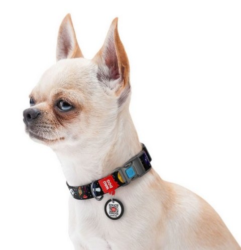 Collar WauDog Nylon Obroża nylonowa z QR-paszportem, plastikowy fastex, wzór NASA, 20mm/28-40cm Collar WauDog Nylon Obroża nylonowa z QR-paszportem, plastikowy fastex, wzór NASA, 20mm/28-40cm