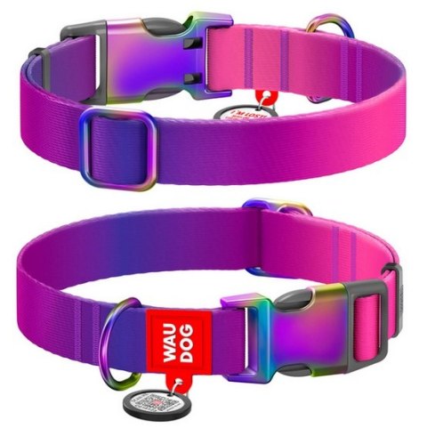 Collar WauDog Recycled Obroża nylonowa z QR-paszportem, gradient L 25mm/33-49cm fioletowy Collar WauDog Recycled Obroża nylonowa z QR-paszportem, gradient L 25mm/33-49cm fioletowy