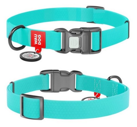 Collar WauDog Waterproof Obroża wodoodporna z QR-paszportem, akumulująca światło, plastikowy fastex, 25mm/34-49cm Collar WauDog Waterproof Obroża wodoodporna z QR-paszportem, akumulująca światło, plastikowy fastex, 25mm/34-49cm